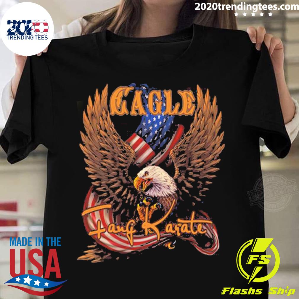 Official eagle Fang Karate With Usa Flag - Adult & Kids T-Shirts, Sweatshirts & Hoodies apparel design preview 1