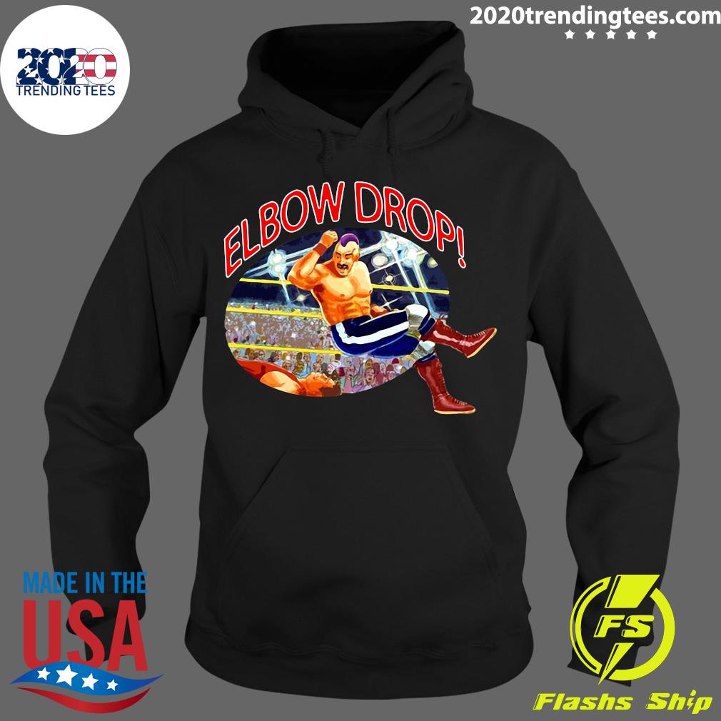 Official Elbow Drop Pro Wrestling Art - Adult & Kids T-Shirts, Sweatshirts & Hoodies apparel design preview 2