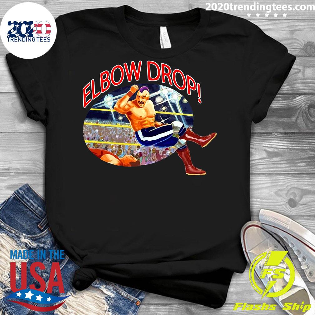 Official Elbow Drop Pro Wrestling Art - Adult & Kids T-Shirts, Sweatshirts & Hoodies apparel design preview 3