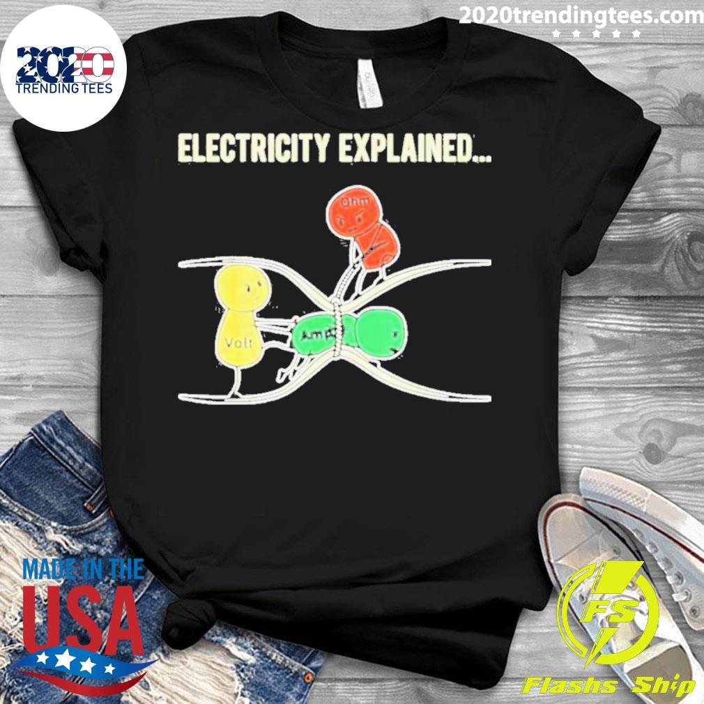 Official electricity Explained - Adult & Kids T-Shirts, Sweatshirts & Hoodies apparel design preview 3