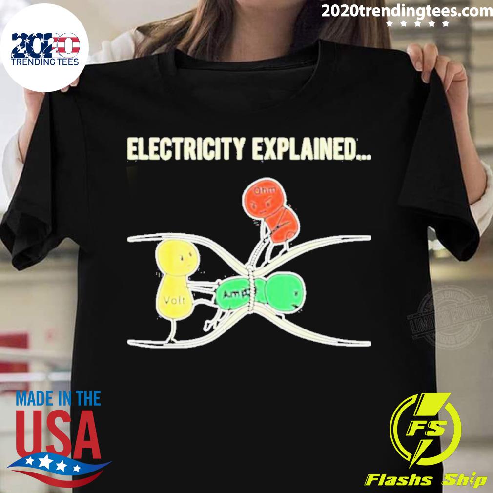 Official electricity Explained - Adult & Kids T-Shirts, Sweatshirts & Hoodies apparel design preview 1