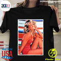 Official farrah Fawcett Red Bathing Suit Flag - Adult & Kids T-Shirts, Sweatshirts & Hoodies apparel design preview 1
