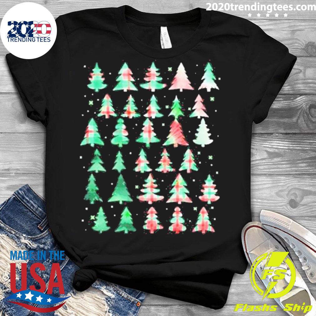 Official festive Christmas Trees Patterns Mash Up - Adult & Kids T-Shirts, Sweatshirts & Hoodies apparel design preview 3