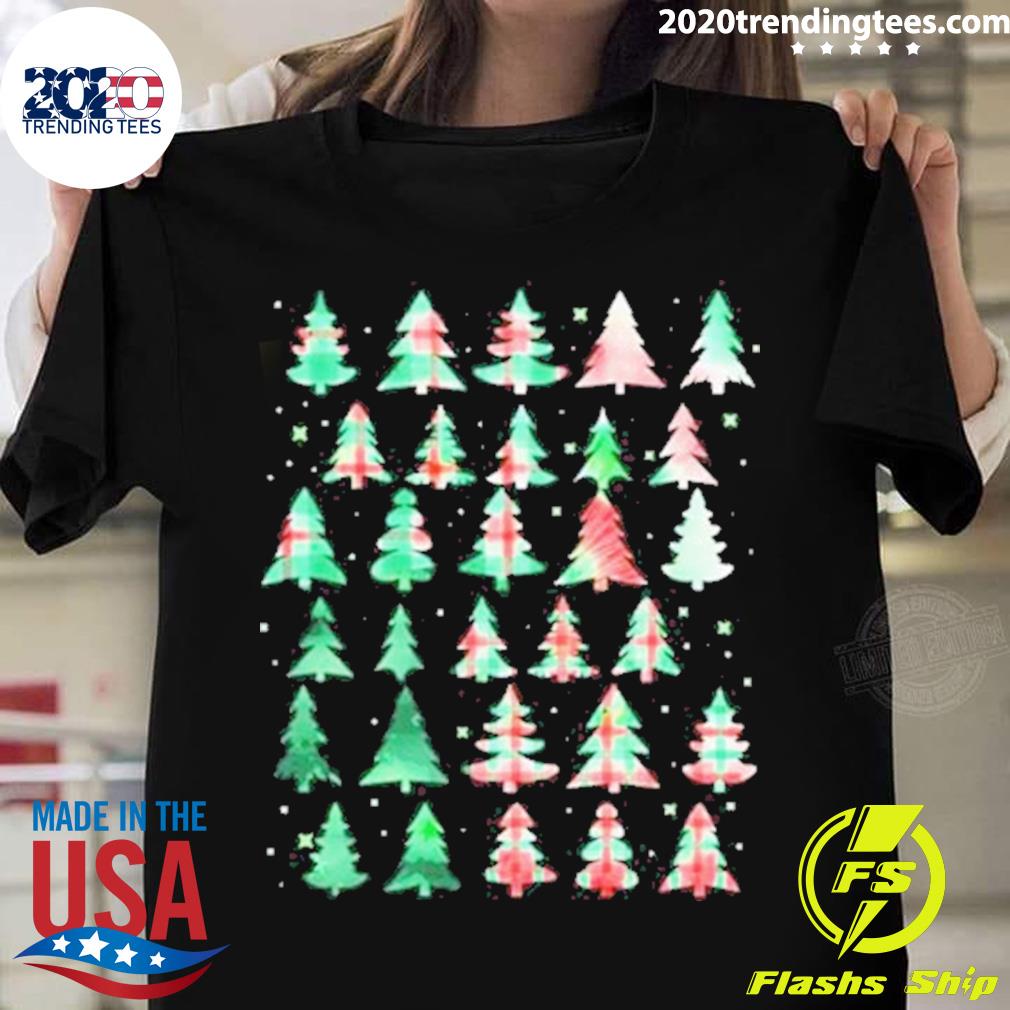 Official festive Christmas Trees Patterns Mash Up - Adult & Kids T-Shirts, Sweatshirts & Hoodies apparel design preview 1