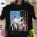 Official fishing American Flag Vintage, USA Bass - Adult & Kids T-Shirts, Sweatshirts & Hoodies apparel design preview 1