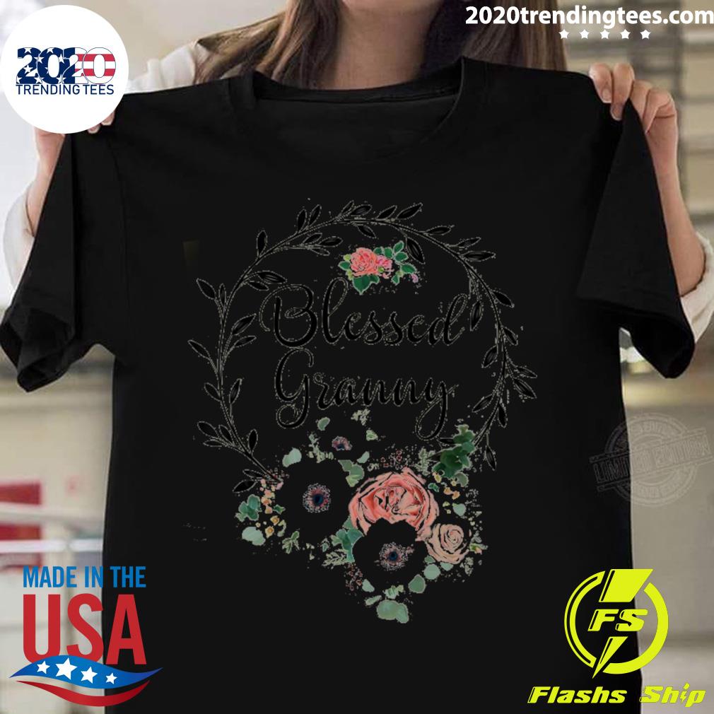 Official floral Wreath Heart Mother's Day Blessed - Adult & Kids T-Shirts, Sweatshirts & Hoodies apparel design preview 1