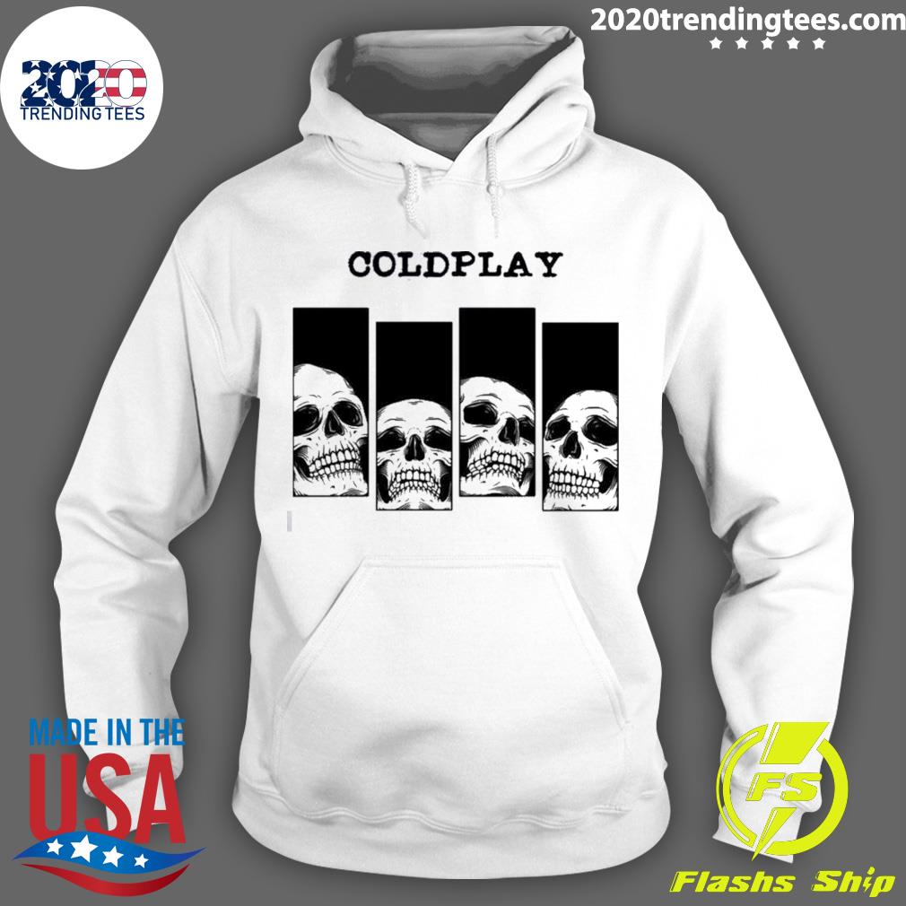 Official four Skull Playing Coldplay - Adult & Kids T-Shirts, Sweatshirts & Hoodies apparel design preview 2