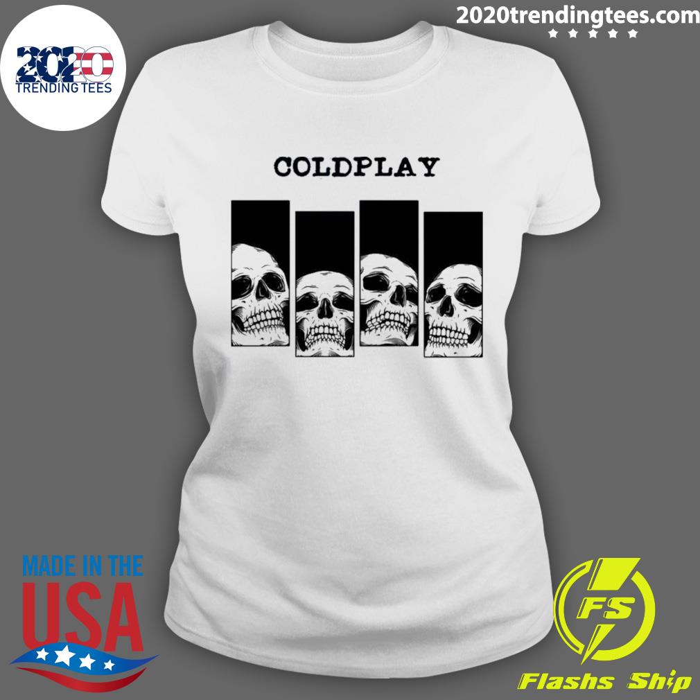 Official four Skull Playing Coldplay - Adult & Kids T-Shirts, Sweatshirts & Hoodies apparel design preview 3