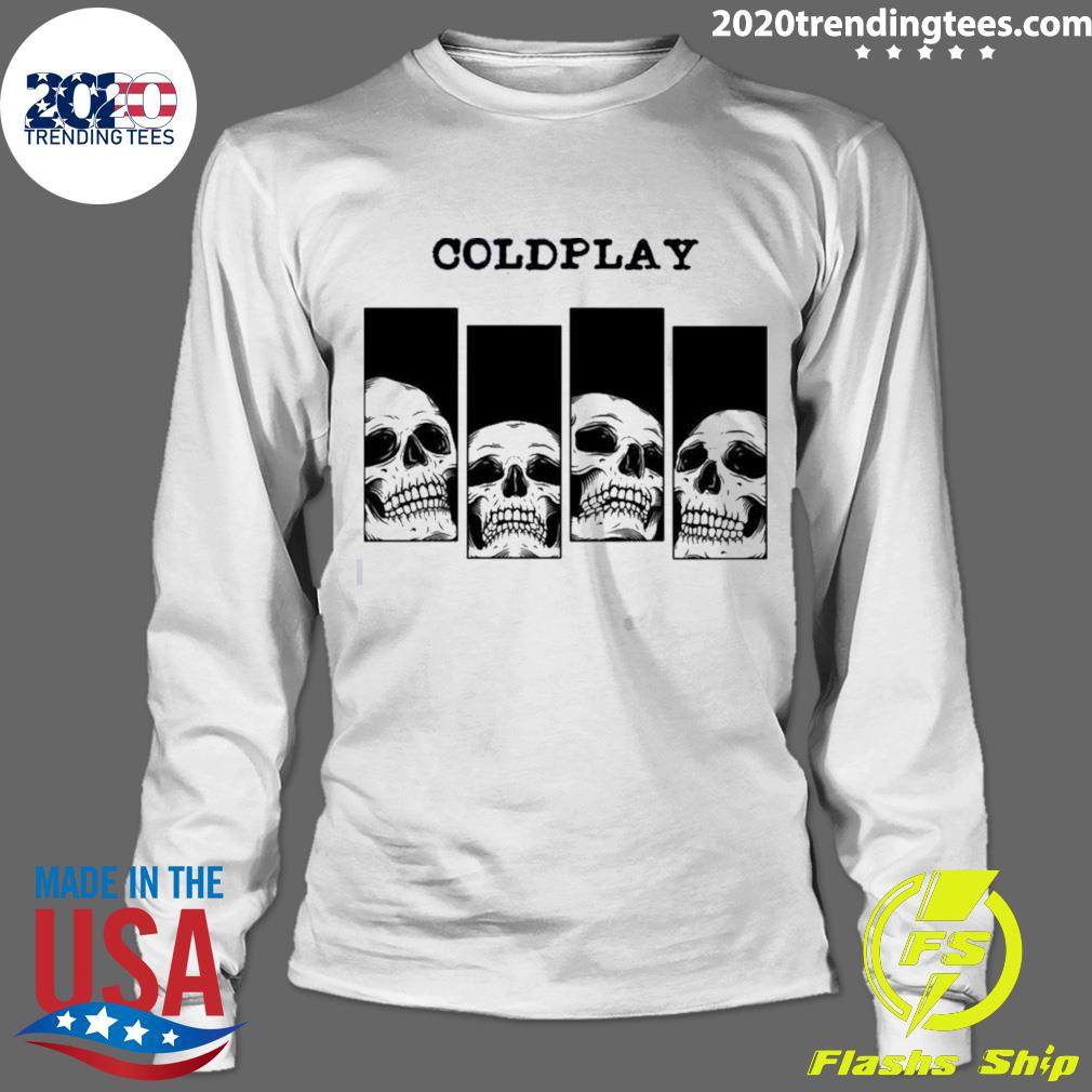 Official four Skull Playing Coldplay - Adult & Kids T-Shirts, Sweatshirts & Hoodies apparel design preview 4