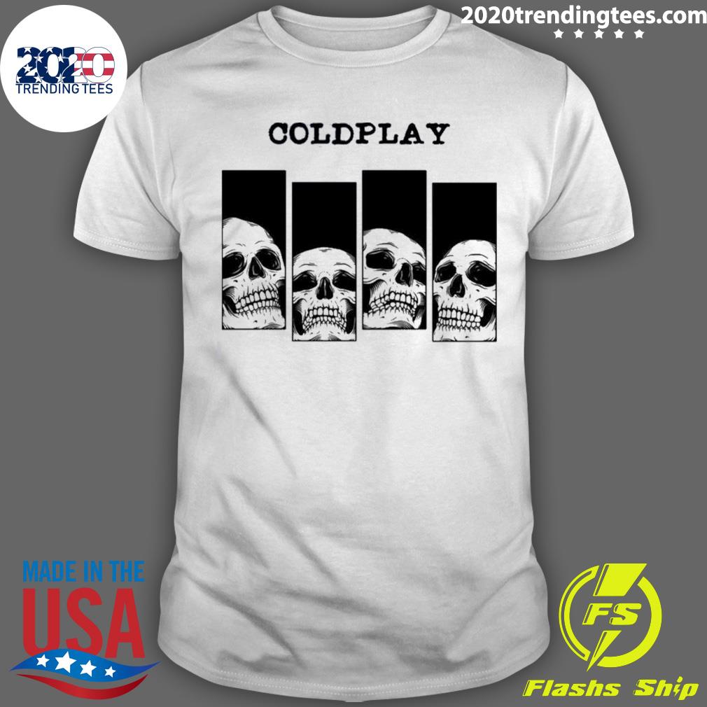 Official four Skull Playing Coldplay - Adult & Kids T-Shirts, Sweatshirts & Hoodies apparel design preview 1