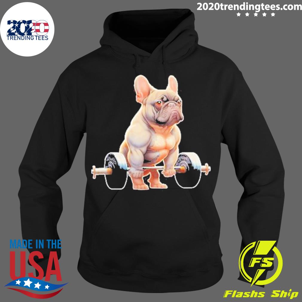 Official french Bulldog Bodybuilding Gym Frenchie - Adult & Kids T-Shirts, Sweatshirts & Hoodies apparel design preview 2