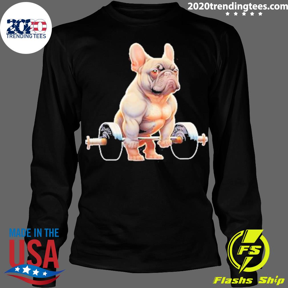 Official french Bulldog Bodybuilding Gym Frenchie - Adult & Kids T-Shirts, Sweatshirts & Hoodies apparel design preview 4
