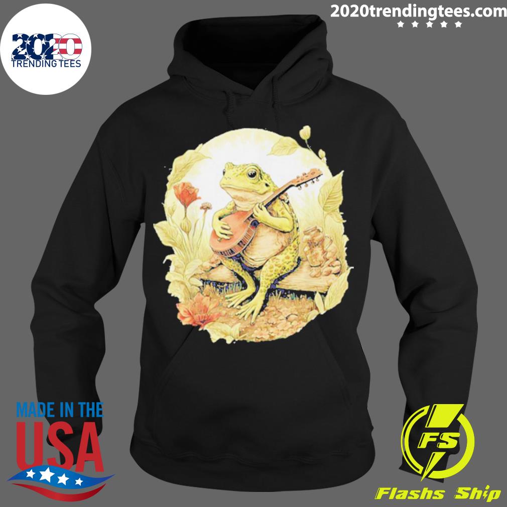Official frog Playing Banjo On Log - Adult & Kids T-Shirts, Sweatshirts & Hoodies apparel design preview 2