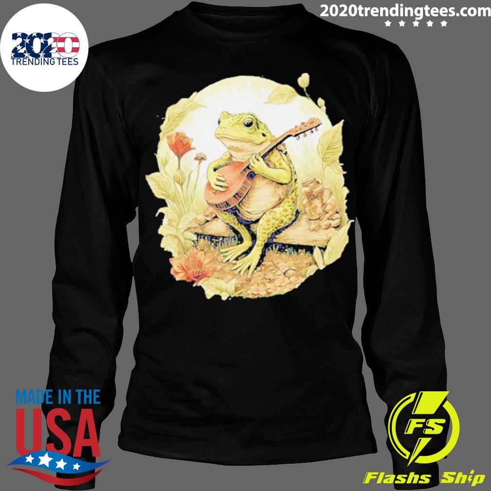 Official frog Playing Banjo On Log - Adult & Kids T-Shirts, Sweatshirts & Hoodies apparel design preview 4
