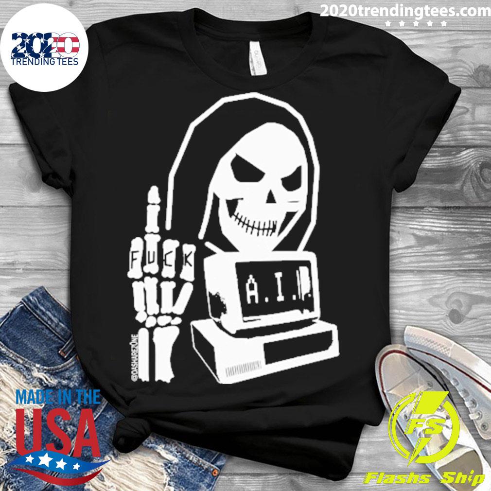 Official fuck ai and computer's - Adult & Kids T-Shirts, Sweatshirts & Hoodies apparel design preview 3