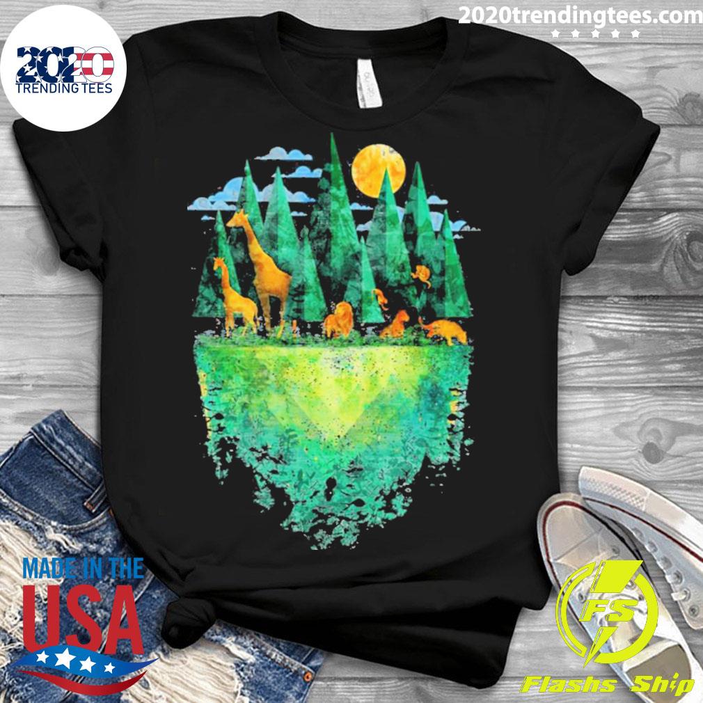 Official geo Forest Giraffe Design - Adult & Kids T-Shirts, Sweatshirts & Hoodies apparel design preview 3