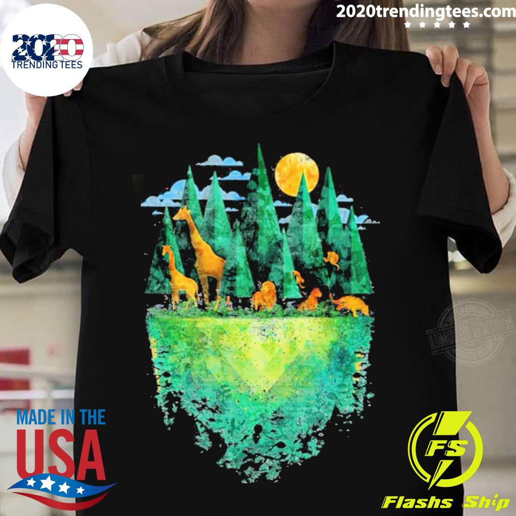 Official geo Forest Giraffe Design - Adult & Kids T-Shirts, Sweatshirts & Hoodies apparel design preview 1
