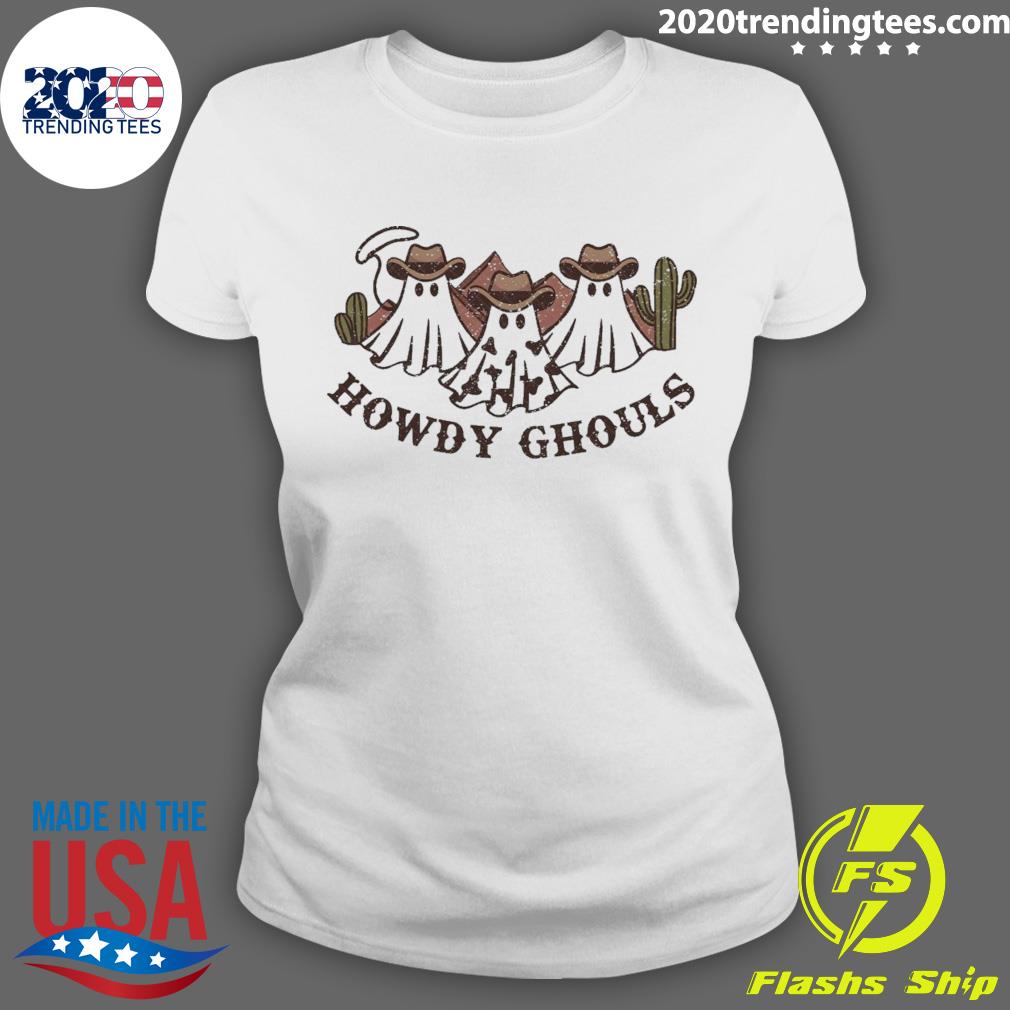 Official ghost Cowboy Howdy Ghouls - Adult & Kids T-Shirts, Sweatshirts & Hoodies apparel design preview 3