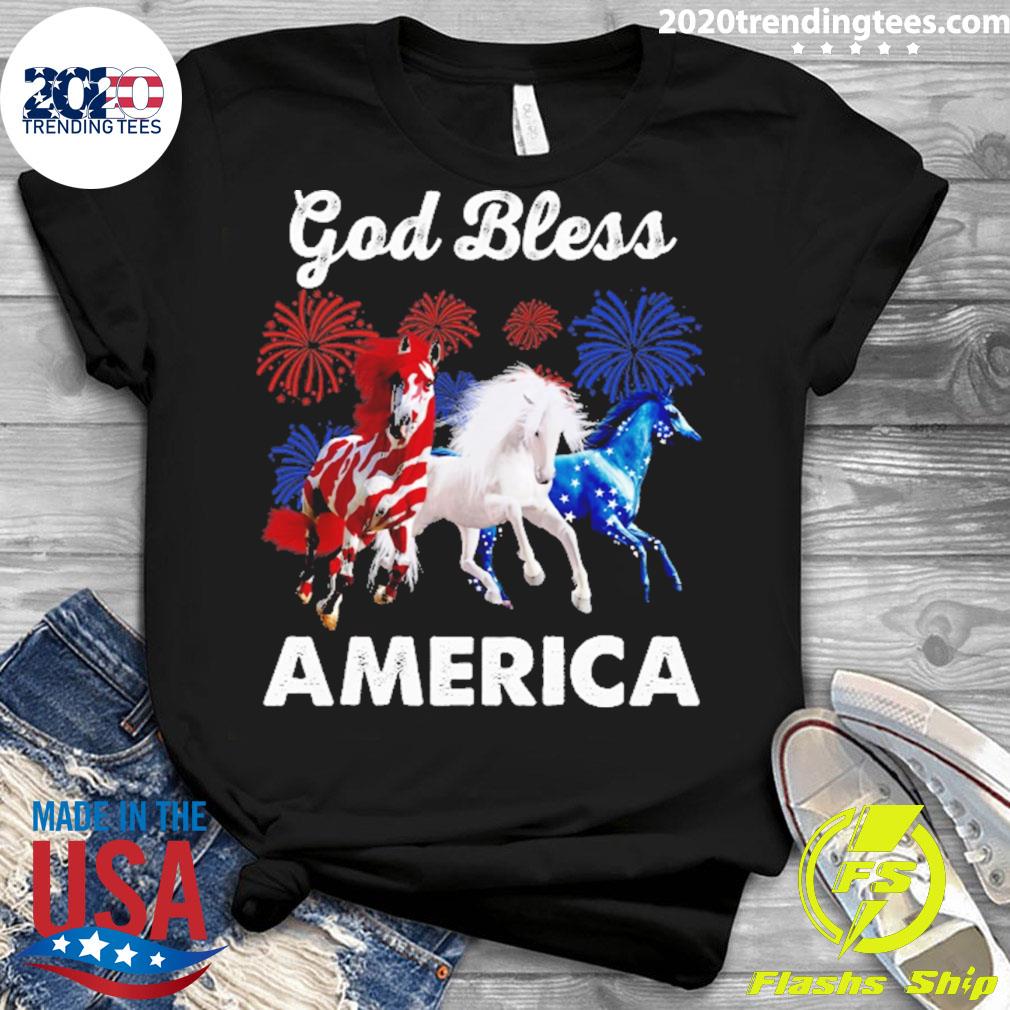 Official god bless america horse - Adult & Kids T-Shirts, Sweatshirts & Hoodies apparel design preview 3