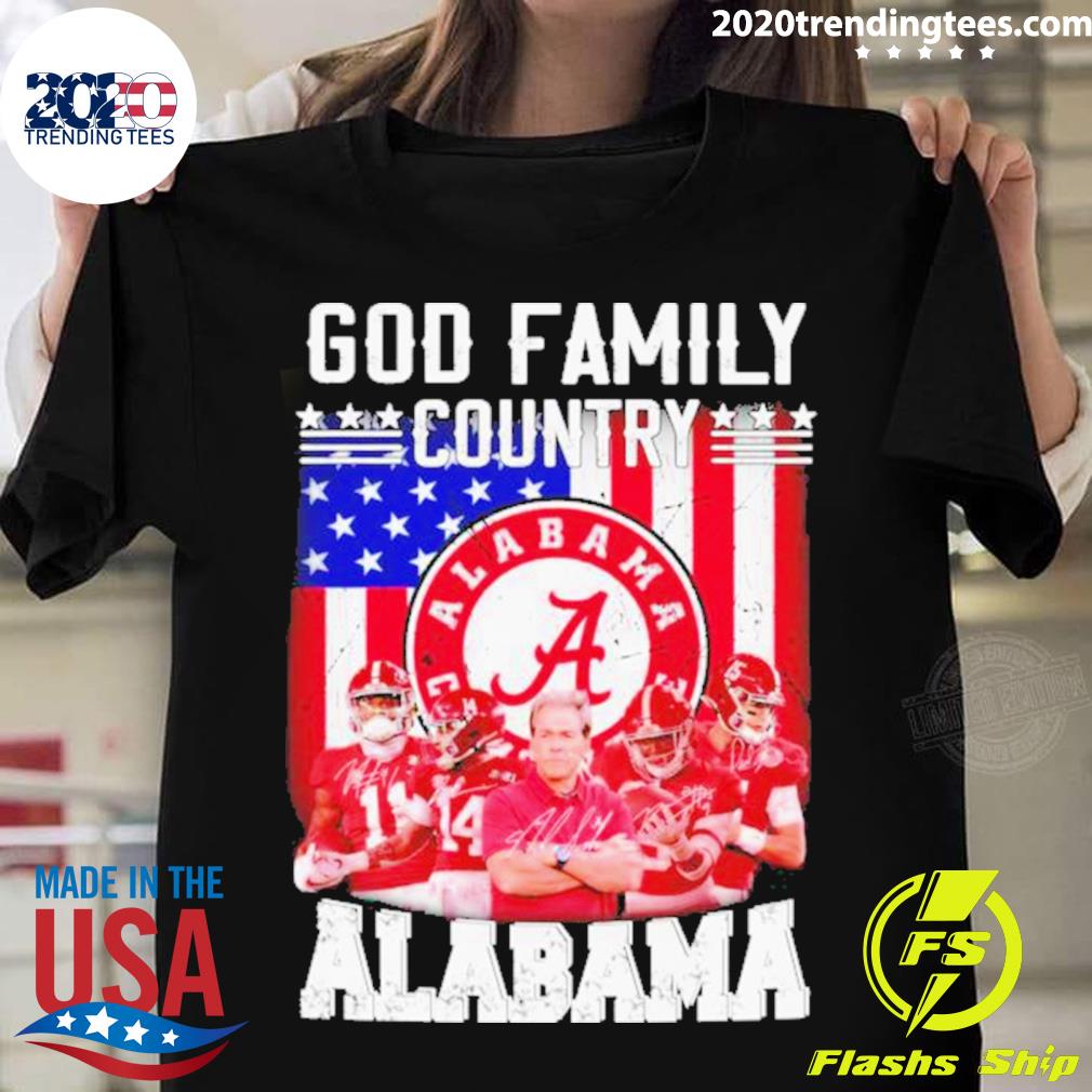 Official god Family Country Alabama Crimson Tide - Adult & Kids T-Shirts, Sweatshirts & Hoodies apparel design preview 1