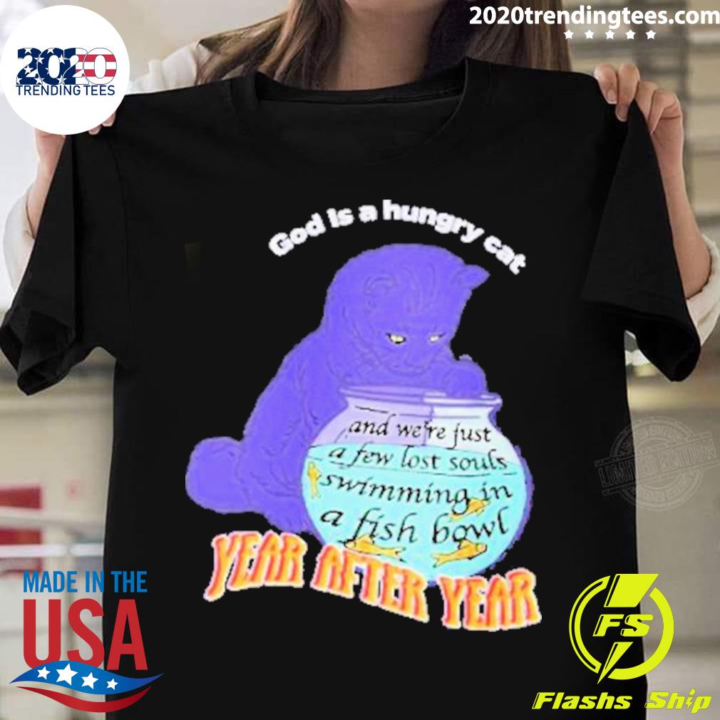 Official god Is A Hungry Cat Year After New - Adult & Kids T-Shirts, Sweatshirts & Hoodies apparel design preview 1
