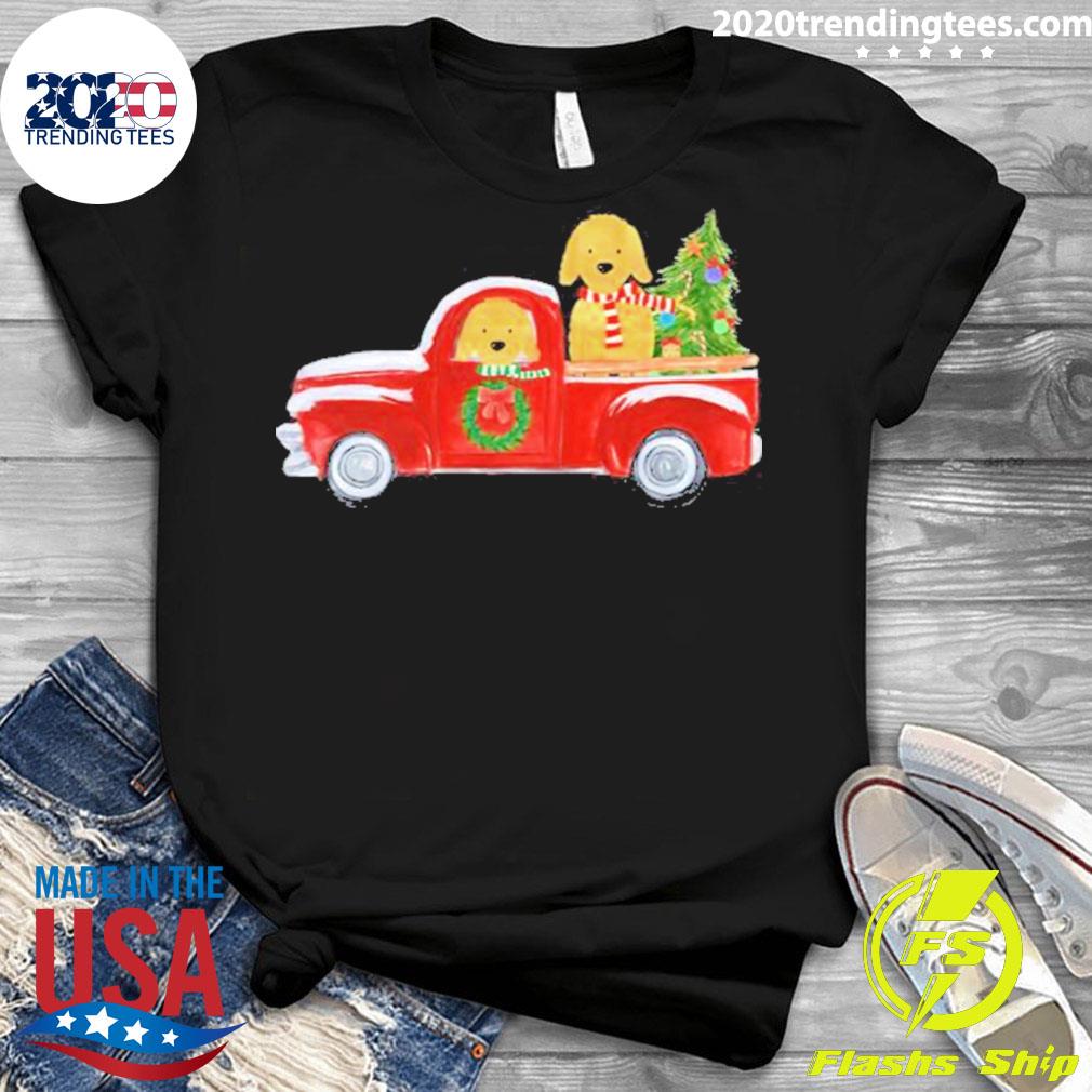 Official golden Retrievers Christmas Red Truck - Adult & Kids T-Shirts, Sweatshirts & Hoodies apparel design preview 3