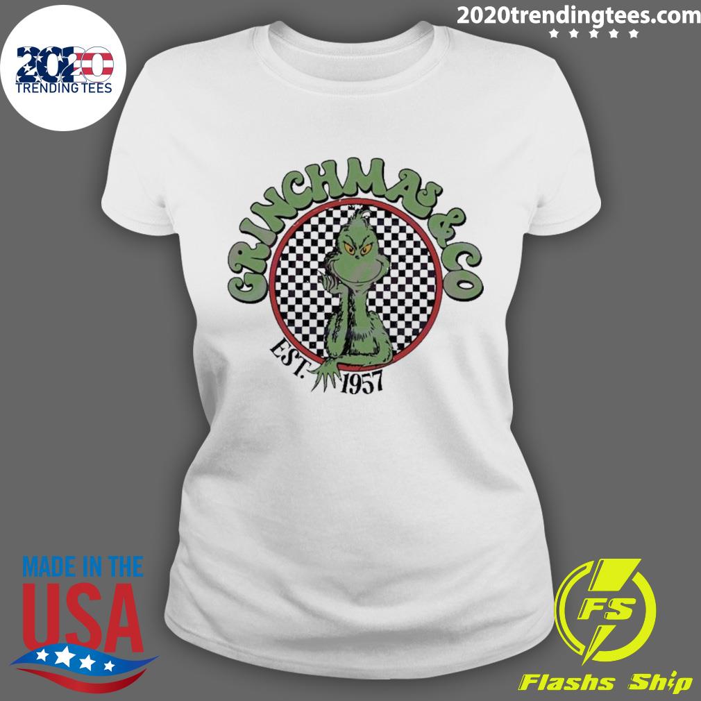 Official grinchmas EST 1957 And Co Retro Christmas - Adult & Kids T-Shirts, Sweatshirts & Hoodies apparel design preview 3