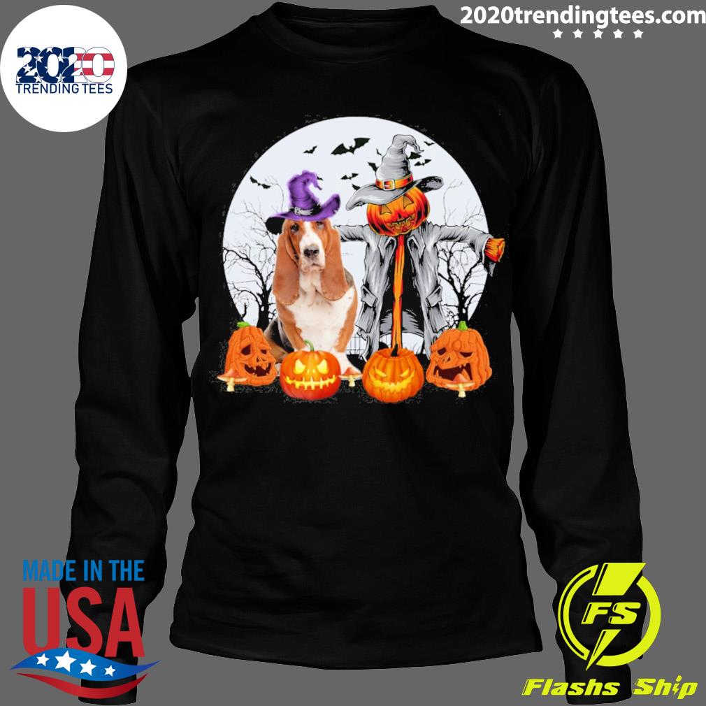 Official halloween Scarecrow Black Basset Hound - Adult & Kids T-Shirts, Sweatshirts & Hoodies apparel design preview 4