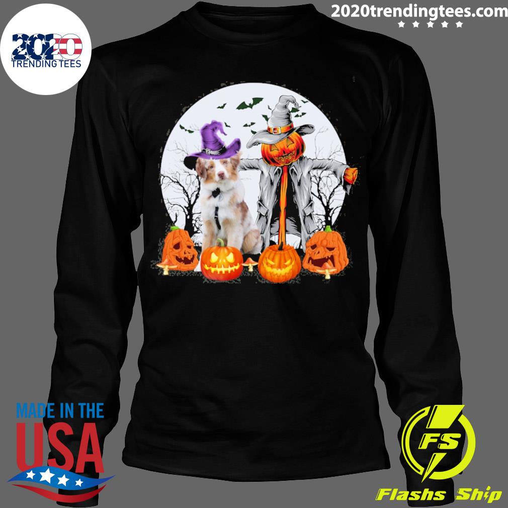 Official halloween Scarecrow Red Merle Australian - Adult & Kids T-Shirts, Sweatshirts & Hoodies apparel design preview 4