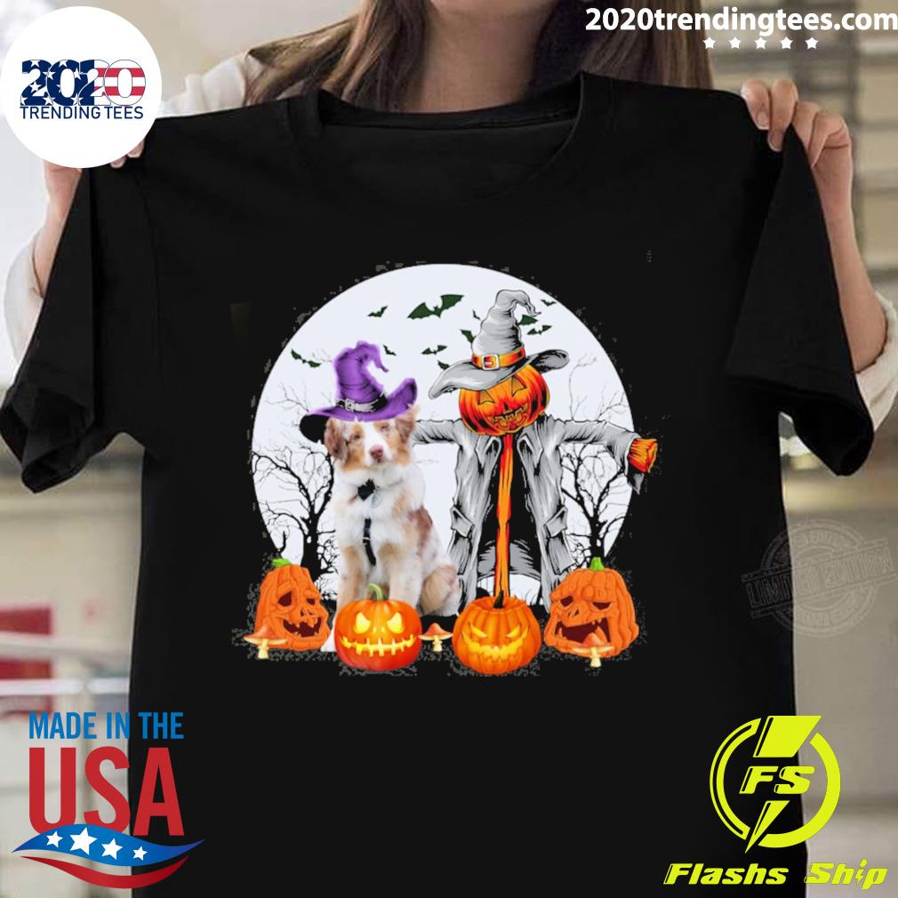 Official halloween Scarecrow Red Merle Australian - Adult & Kids T-Shirts, Sweatshirts & Hoodies apparel design preview 1