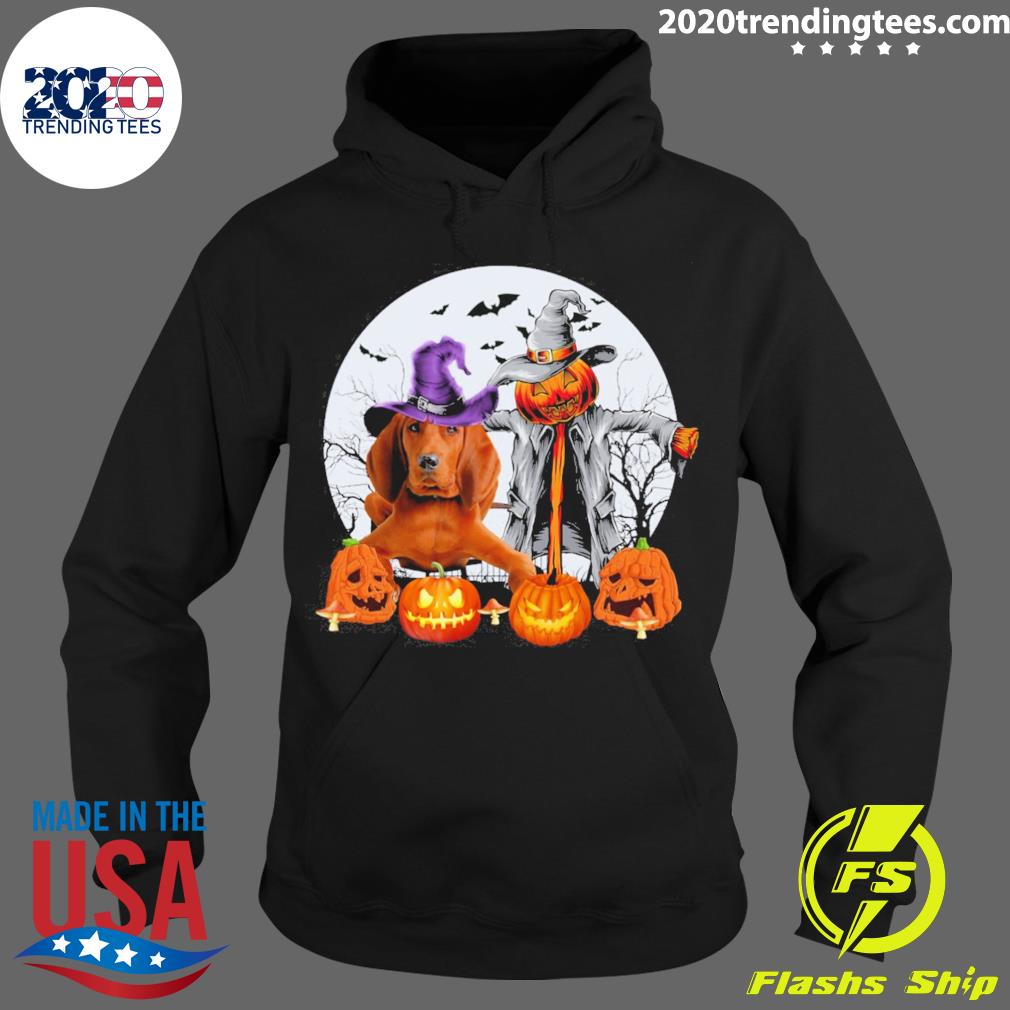 Official halloween Scarecrow Redbone Coonhound - Adult & Kids T-Shirts, Sweatshirts & Hoodies apparel design preview 2