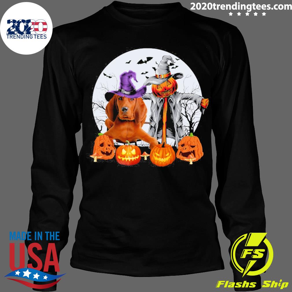 Official halloween Scarecrow Redbone Coonhound - Adult & Kids T-Shirts, Sweatshirts & Hoodies apparel design preview 4