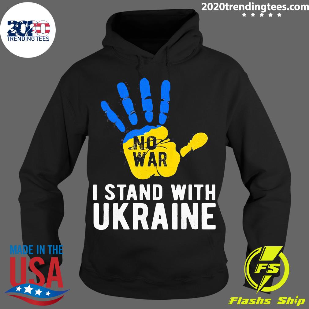 Official Hand No War I Stand With Ukraine Support - Adult & Kids T-Shirts, Sweatshirts & Hoodies apparel design preview 2