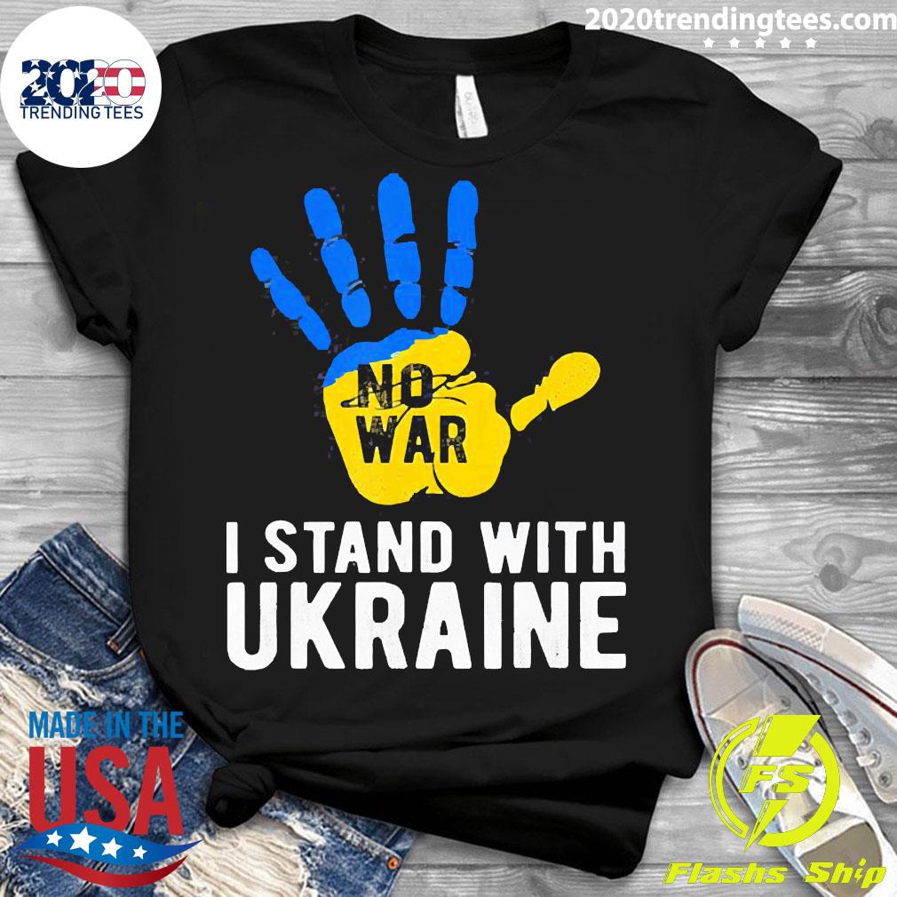 Official Hand No War I Stand With Ukraine Support - Adult & Kids T-Shirts, Sweatshirts & Hoodies apparel design preview 3