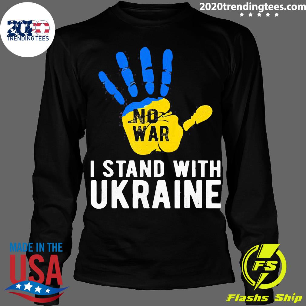 Official Hand No War I Stand With Ukraine Support - Adult & Kids T-Shirts, Sweatshirts & Hoodies apparel design preview 4