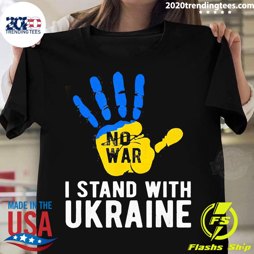 Official Hand No War I Stand With Ukraine Support - Adult & Kids T-Shirts, Sweatshirts & Hoodies apparel design preview 1