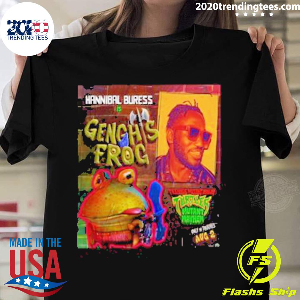 Official hannibal Buress As Genghis Frog In TMNT - Adult & Kids T-Shirts, Sweatshirts & Hoodies apparel design preview 1