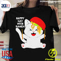 Official Happy Cat With Ramen - Adult & Kids T-Shirts, Sweatshirts & Hoodies apparel design preview 1