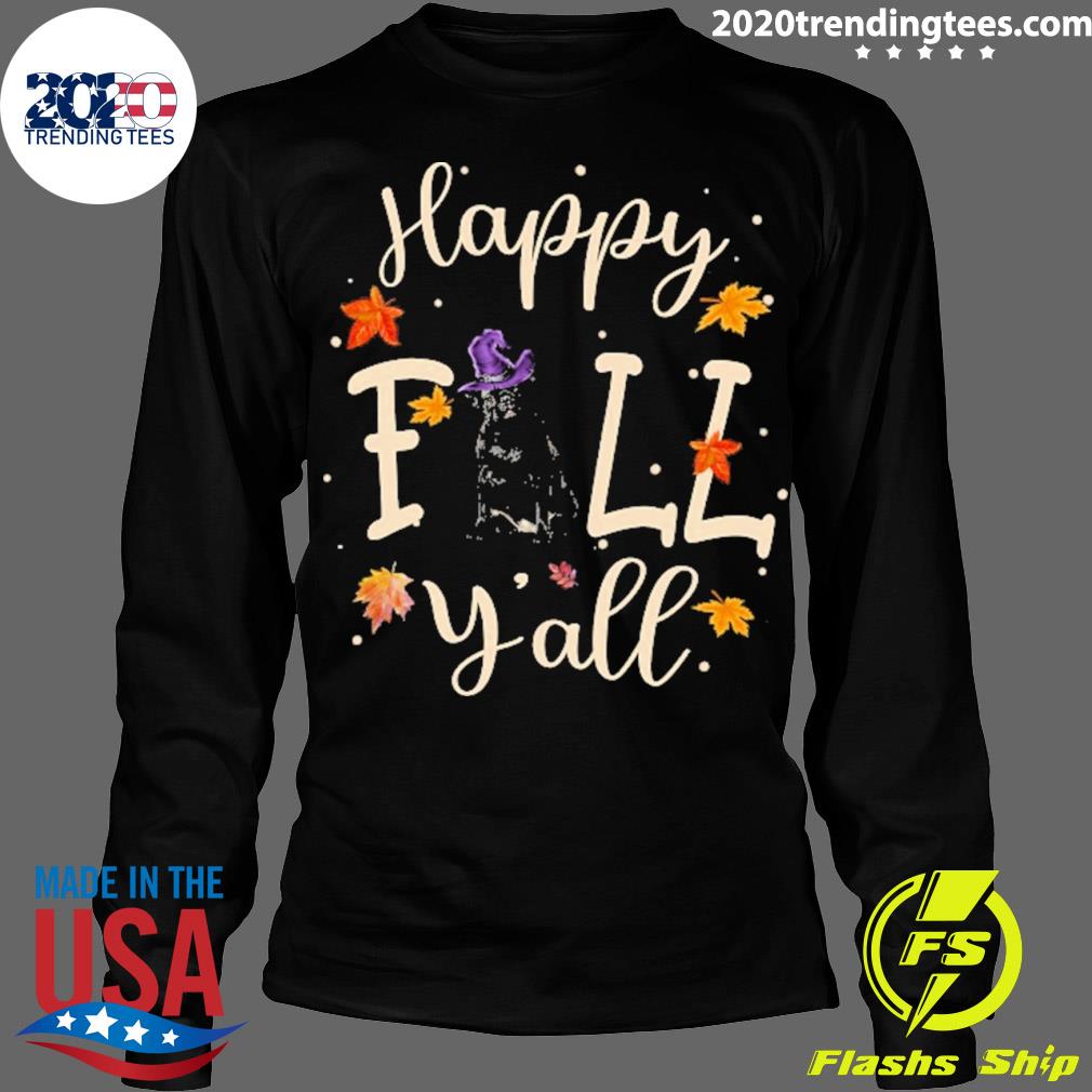 Official happy Fall Y'all Black Pug Halloween - Adult & Kids T-Shirts, Sweatshirts & Hoodies apparel design preview 4