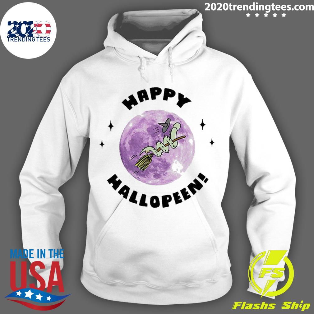Official happy Hallopeen Snake Broomstick Halloween - Adult & Kids T-Shirts, Sweatshirts & Hoodies apparel design preview 2