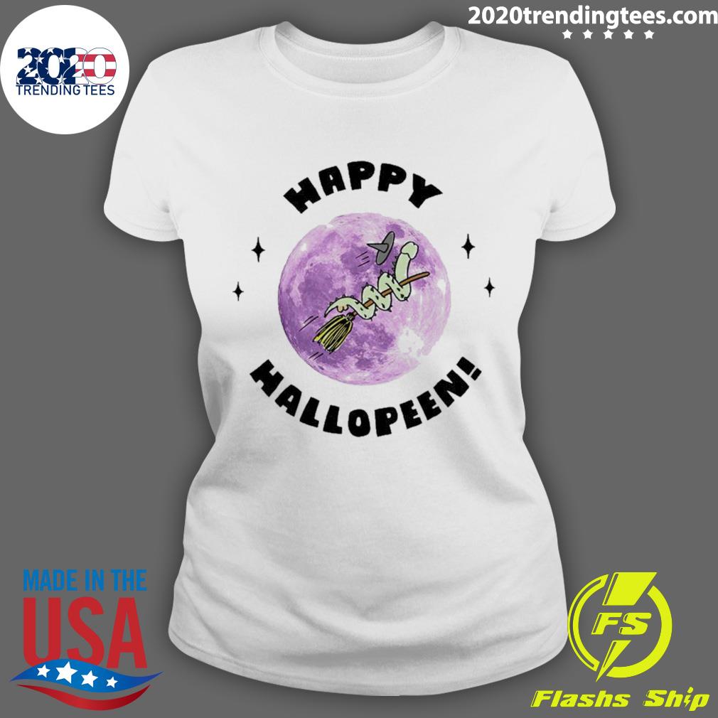 Official happy Hallopeen Snake Broomstick Halloween - Adult & Kids T-Shirts, Sweatshirts & Hoodies apparel design preview 3