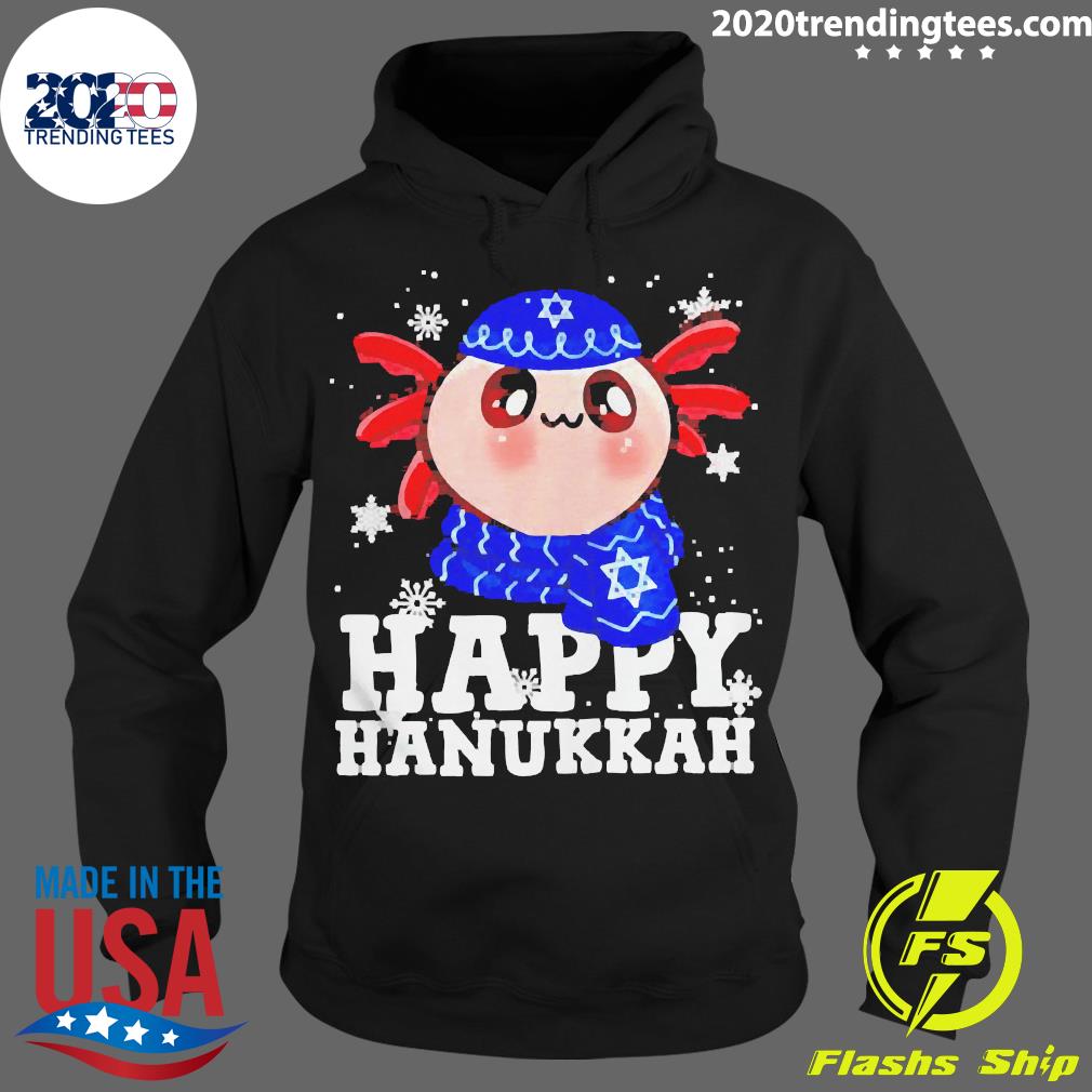 Official Happy Hanukkah Axolotl Kawaii Sweat - Adult & Kids T-Shirts, Sweatshirts & Hoodies apparel design preview 2