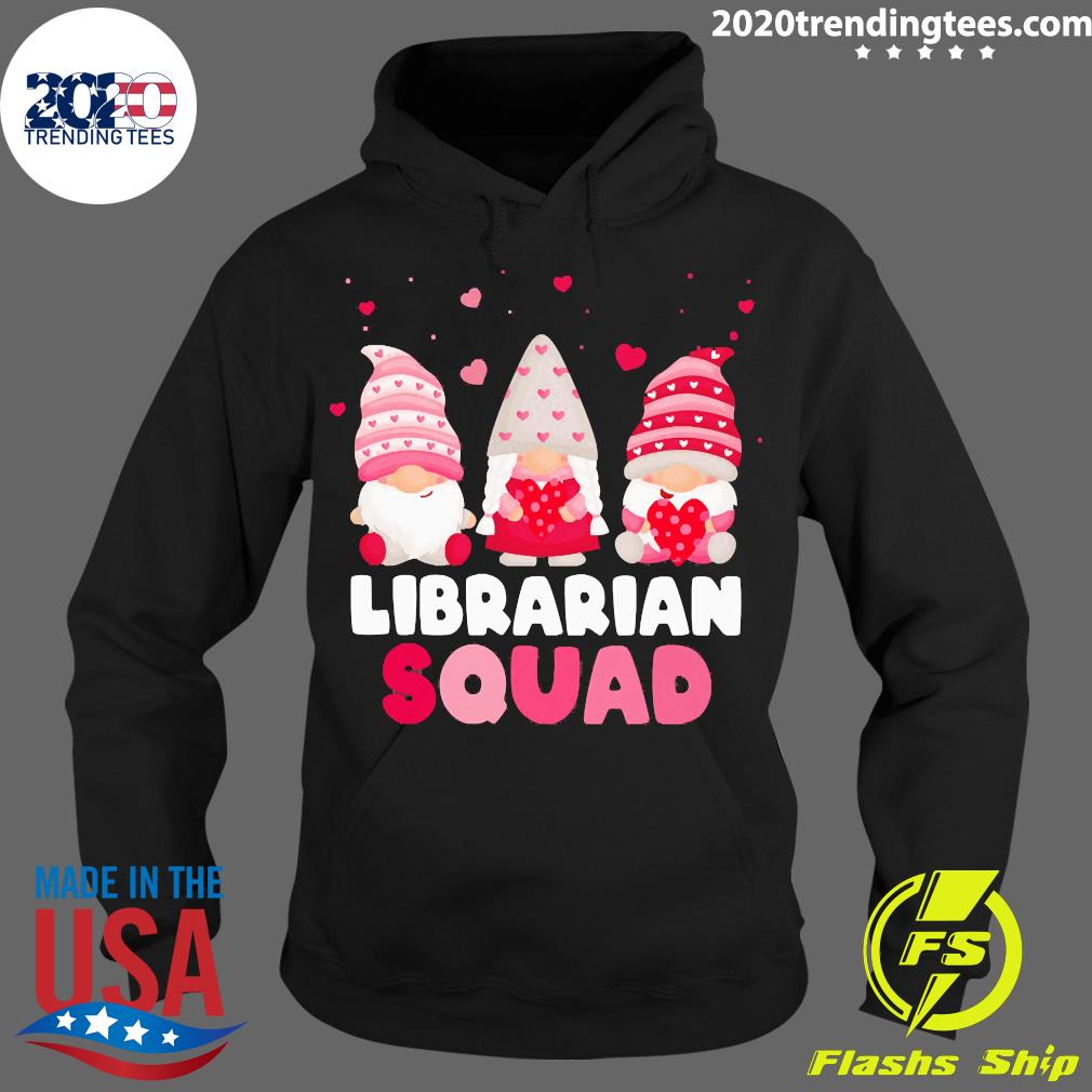 Official Happy Valentines Day Gnome Librarian Squad - Adult & Kids T-Shirts, Sweatshirts & Hoodies apparel design preview 2