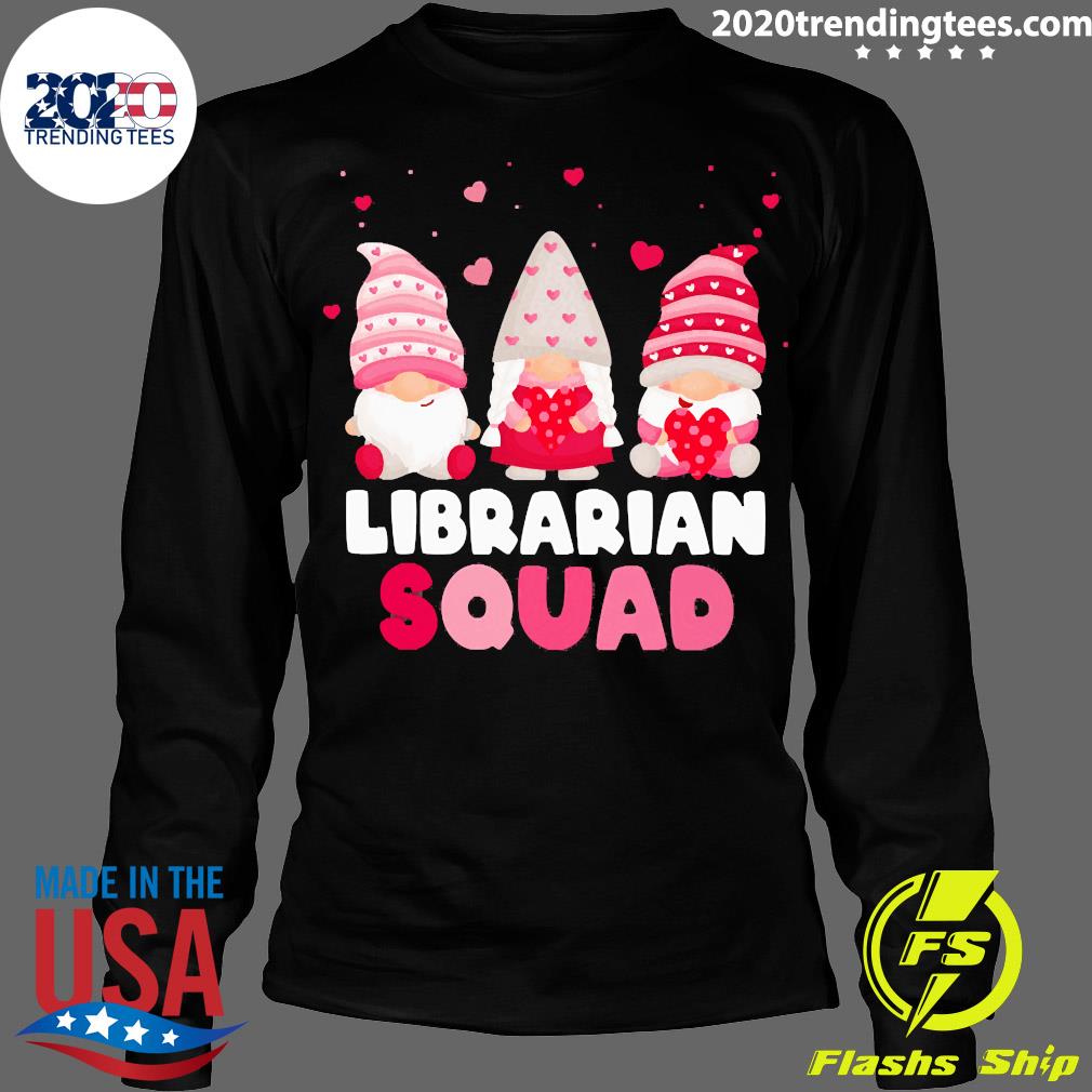 Official Happy Valentines Day Gnome Librarian Squad - Adult & Kids T-Shirts, Sweatshirts & Hoodies apparel design preview 4