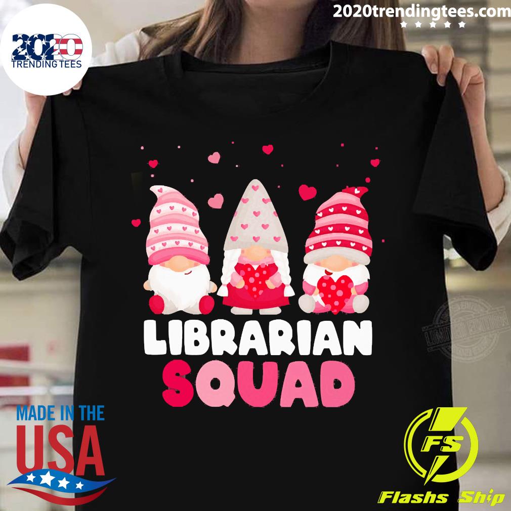 Official Happy Valentines Day Gnome Librarian Squad - Adult & Kids T-Shirts, Sweatshirts & Hoodies apparel design preview 1