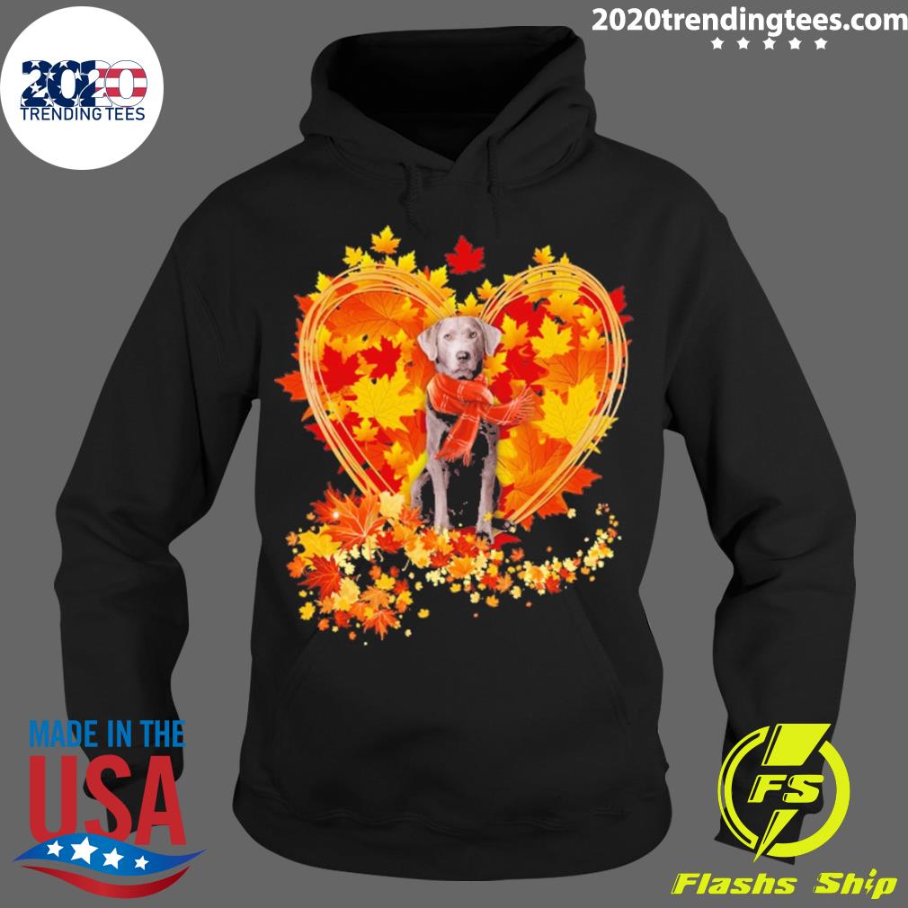 Official heart Shape Autumn Leaf Silver Labrador Dog - Adult & Kids T-Shirts, Sweatshirts & Hoodies apparel design preview 2