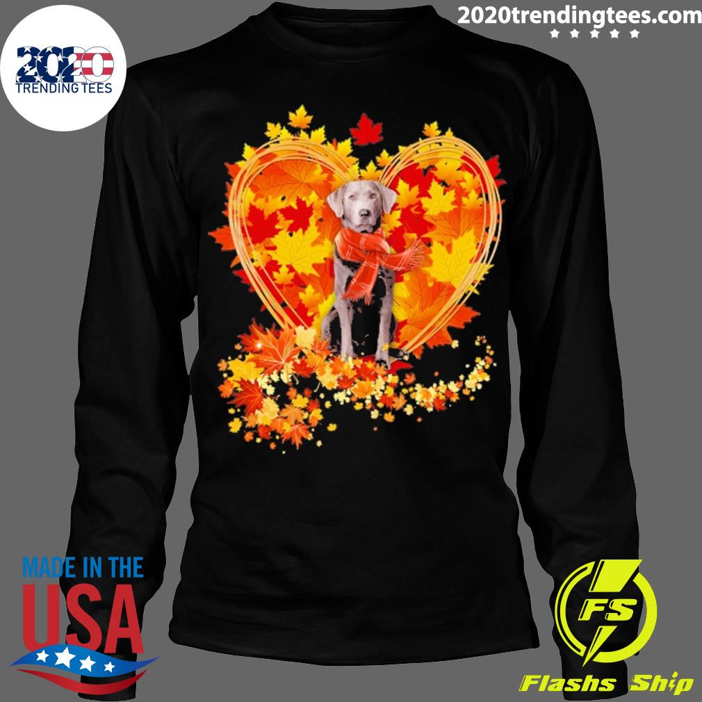 Official heart Shape Autumn Leaf Silver Labrador Dog - Adult & Kids T-Shirts, Sweatshirts & Hoodies apparel design preview 4