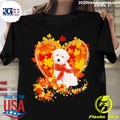 Official heart Shape Autumn Leaf White Maltipoo Dog - Adult & Kids T-Shirts, Sweatshirts & Hoodies apparel design preview 1