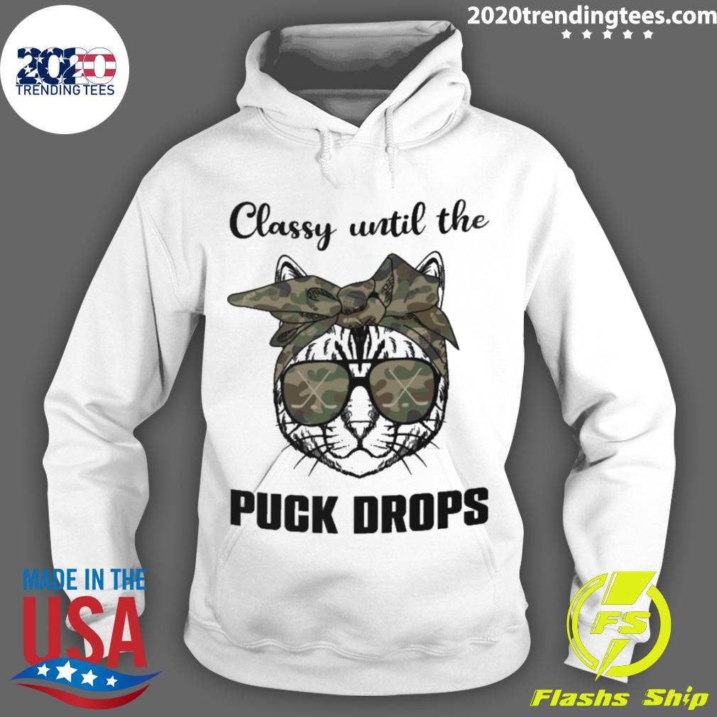 Official hockey cat classy until the puck drops - Adult & Kids T-Shirts, Sweatshirts & Hoodies apparel design preview 2