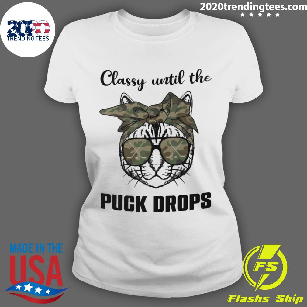 Official hockey cat classy until the puck drops - Adult & Kids T-Shirts, Sweatshirts & Hoodies apparel design preview 3
